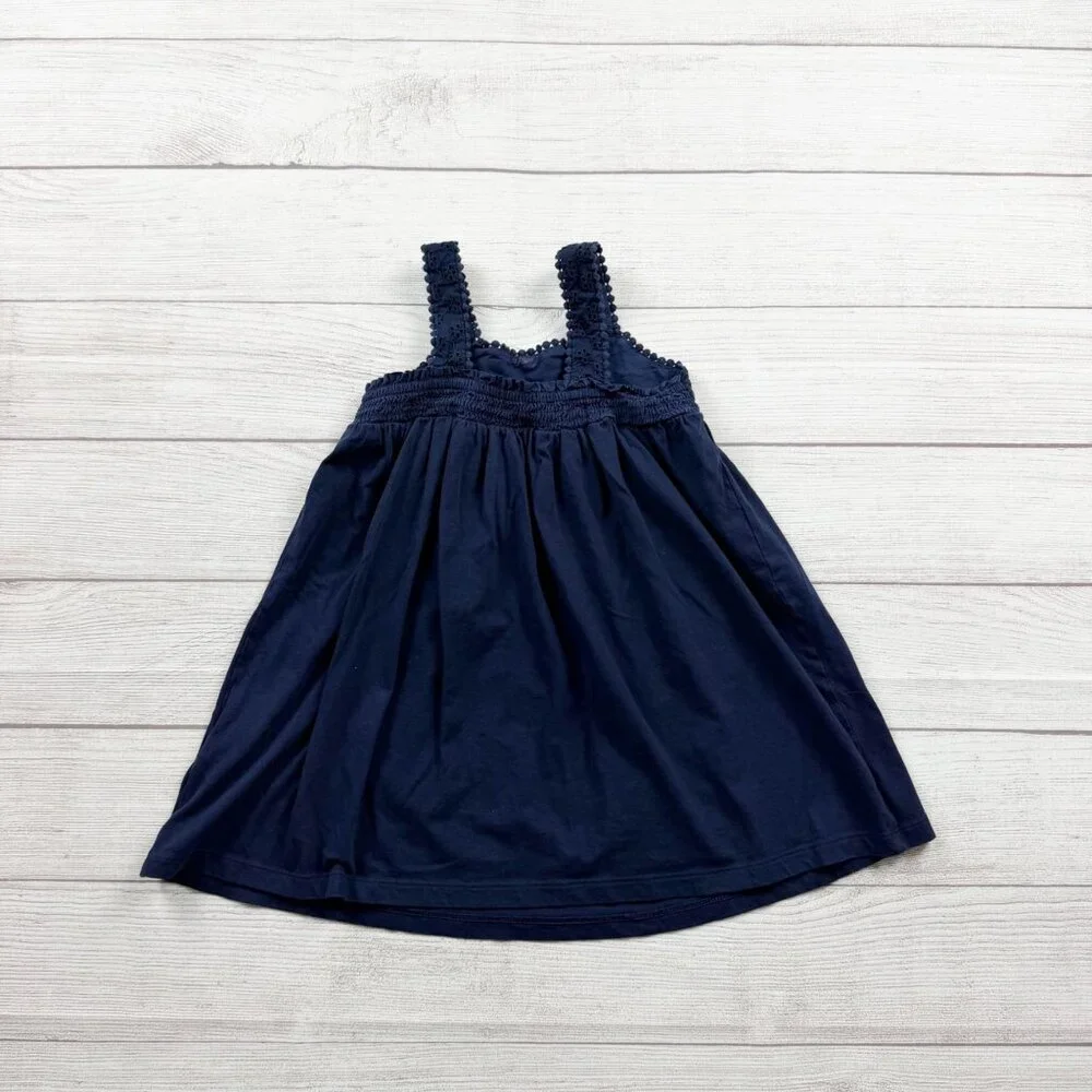 Baby Gap Navy Sundress Girls Eyelet Lace Trim Sleeveless Summer Dress 4T